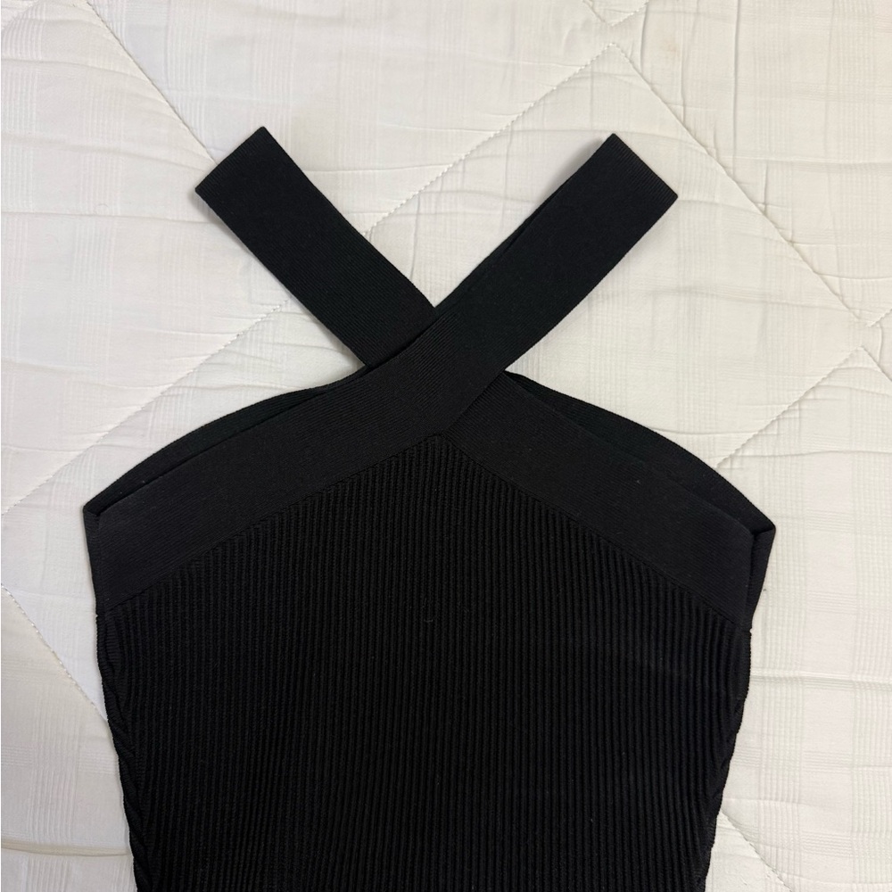 Babaton Black One-Shoulder Cross-Strap top